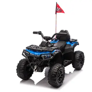 24V 160W Kids Electric ATV (3-6 Years) – 2WD Off-Road Ride-On with Decorative Flags, Lights, Bluetooth, USB, Built-in Music & Multi-Color Lights