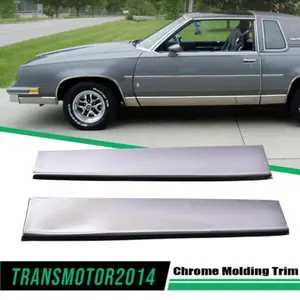 Pair Fit For 1981-1988 Cutlass Supreme Front Lower Fender Chrome Molding Trim