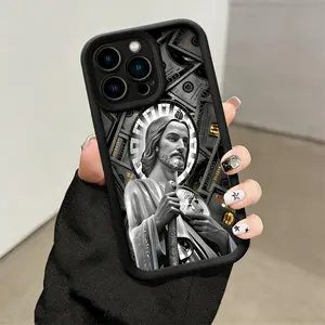 San Judas Tadeo Pattern Phone Case , Soft Silicone Tpu Protection and Shockproof For iPhone 17 16 15 Pro Max 14 16 Pro 13 12 11 X Plus Air Mini Money,It makes a great holiday gift for friends or family.