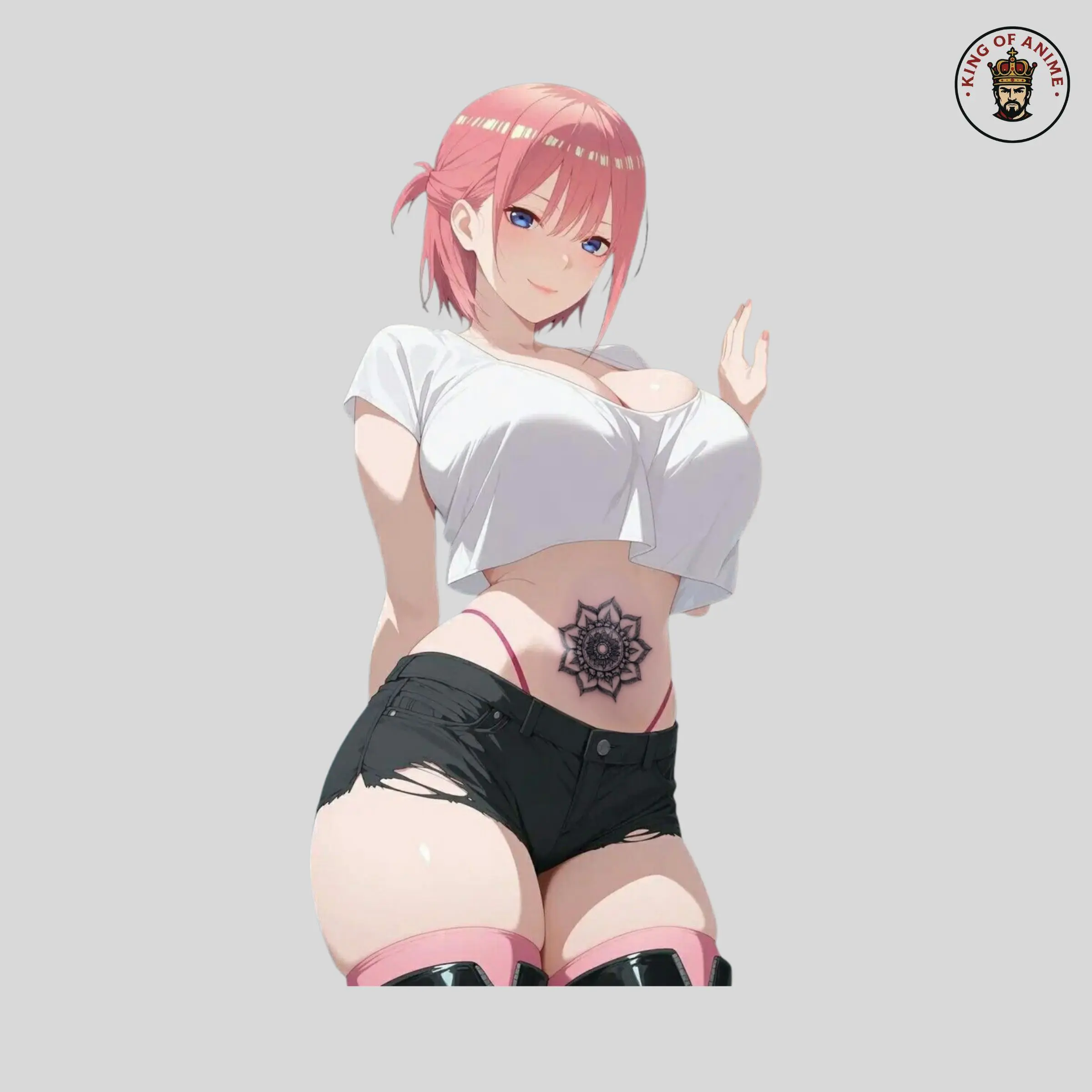 Ichika Nakano Sticker, Vinyl Waifu Sticker of Anime Girl in Casual Outfit, Laptop and Phone Decor