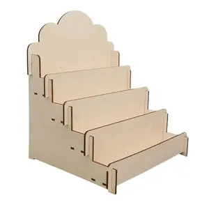 4 Tier Sturdy Wood Merchandise Display Stand