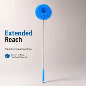 Anti-Static Extendable Feather Dust Brush - 360° Bendable High-Reach Multifunctional Home Cleaning Tool for Narrow Crevices, Ceiling Corners