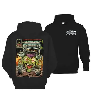 Maximum Overdrive Horror Movie Hoodie Killer Truck Graphic Stephen King Inspired Hoodie Vintage Comic Style Scary Halloween Gift Unisex Hoodie