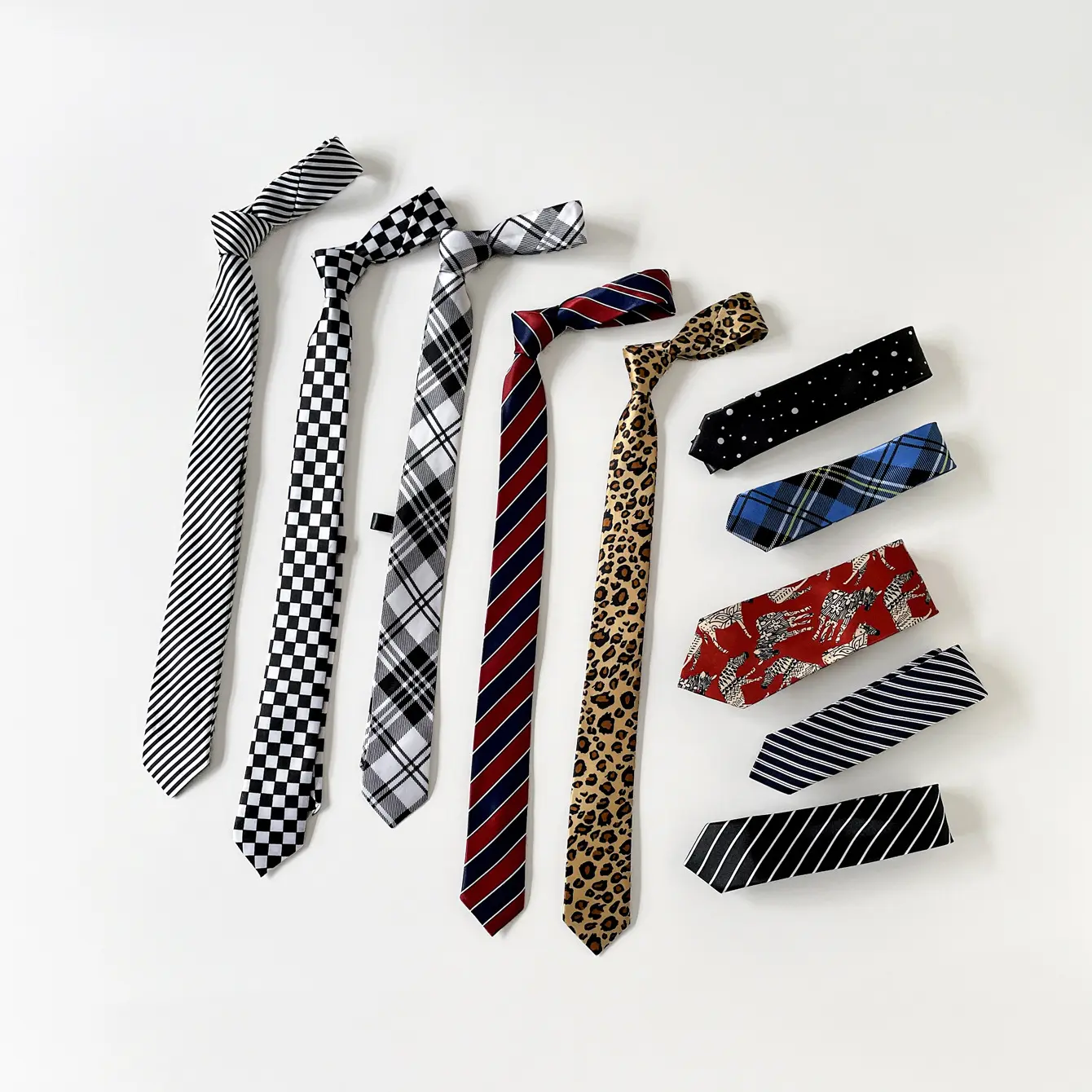 Y2K Gothic Punk Vintage Leopard Print Cotton Tie Long Ribbon Tie for Men Women Versatile Necktie Scarf Belt 148*10cm 45g Grammage