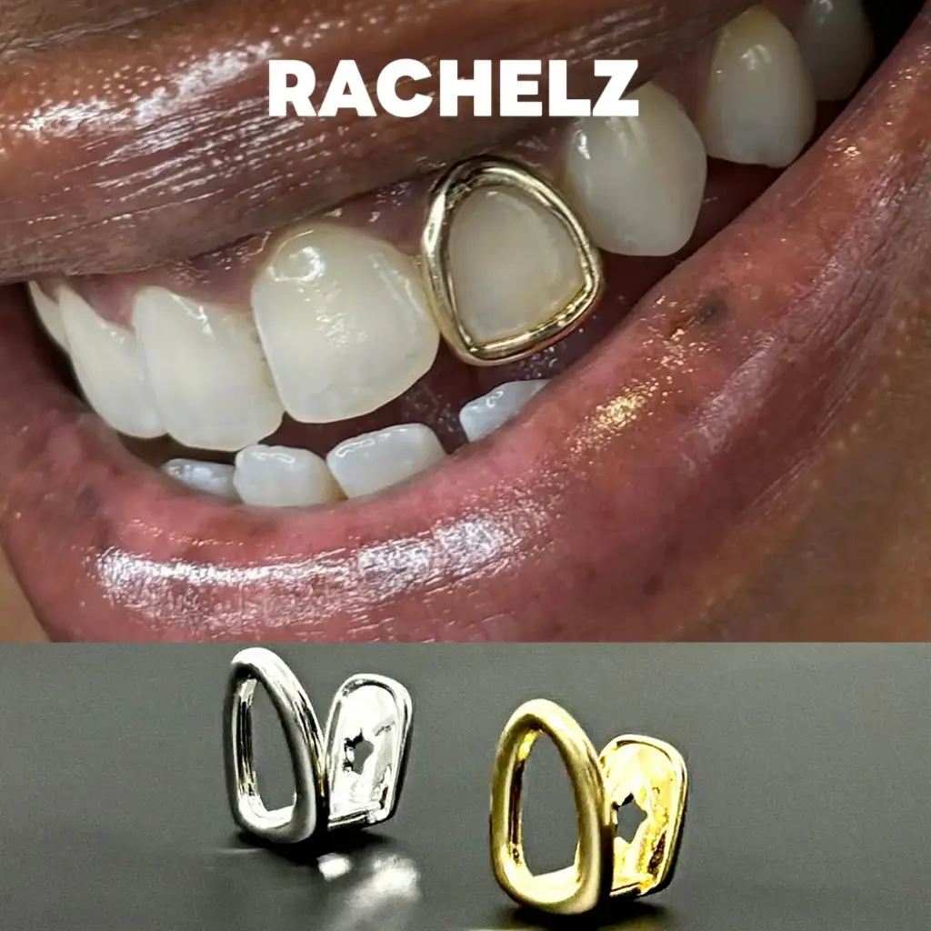 Classic Simple Single Hollow Teeth Grillz Hip Hop Glossy Tooth Caps For Women Men Jewelry Party Gift Dental Grills