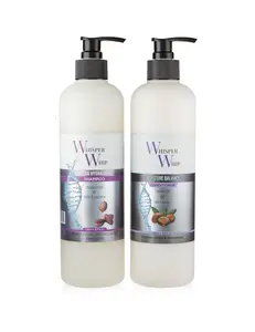 Whisper Whip Ultra Hydration Shampoo & Moisture Balance Conditioner Combo Pack 16 oz Each with Argan Oil for Healthy Hair Hydration Strength Shiny Bouncy Curls