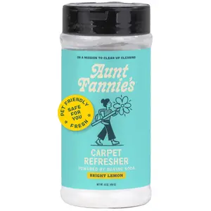 Aunt Fannie's Carpet Refresher & Deodorizer Powder, Multi-Purpose Carpet, Rug, & Upholstery Odor Eliminator, Bright Lemon Scent