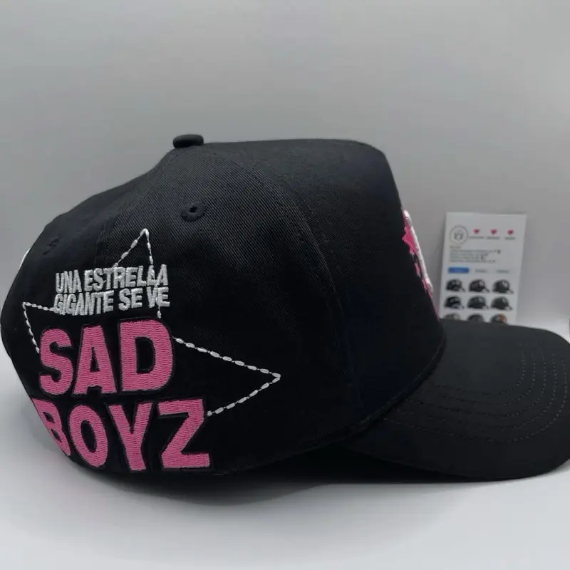 CLUBHAUS × TANGRAM DICE TWILL CAP BLACK Dandy Hats x Junior Clave Ali Black Cap with Pink Star and White