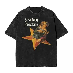 valentine shirts The Smashing Pumpkins Washed T Shirt Streetwear Hip Hop Retro T-Shirts Tees for Men Women Short Sleeve Oversize Summer Menswear Top