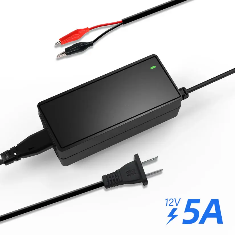 Wattcycle LiFePO4 Lithium Battery Charger - 14.6V 5A Plastic Shell, CE-Certified, Efficient Protection, for Home Improvement Electrical Power Supplies, Radios, Batteries