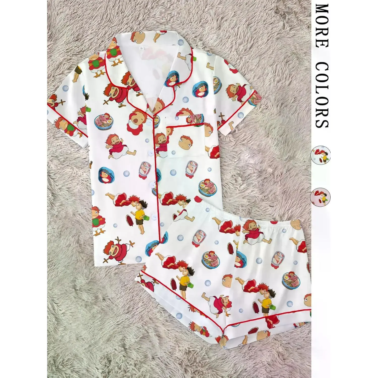 Ultimate Kawaii Anime-Inspired Summer Pajama Set | Adorable Cartoon Fish Girl 2-Piece Sleepwear for Women