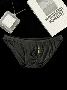 Sexy Men's Low Waist Underwear, High Cut Sporty Workout Athletic Seamless Briefs, Modal Thin Quick-Dry Bikini Pants, Comfortable and Breathable
