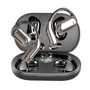 Open Ear Bluetooth 5.4 Earbuds Wireless Headphones Sport Earphones Built-in Mic with Ear Hooks HlFI Sound Quality 50H Playtime LED Display Charging Case lPX7 Waterproof Design for Running Fitness