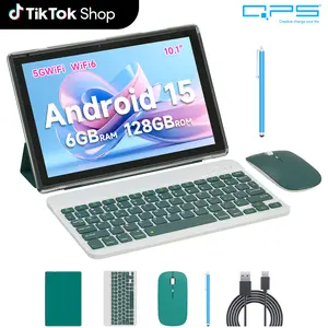 PEICHENG 2026 Android 15.0 Tablet 10.1" IPS ,6GB native RAM(expandable to 20GB) ,128GB ROM+1TB Expandable,Octa-Core 2.0GHz,WiFi6 5G & BT5.0 with Keyboard/Mouse/Stylus Bundle ,tablets on sale,tablet bundle,Touchscreen,Stock Up & Mother's Day