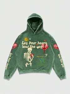 Men's Casual Letter Print Graphic Hoodie, Regular Fit Fashion Long Sleeve Hooded Sweatshirt for Daily Holiday Outdoor Wear, Men Clothes for Fall & Winter