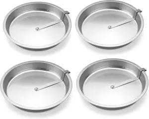9" Easy Out Quick Release Tart Quiche Pie and Cake Pan - Set of 4