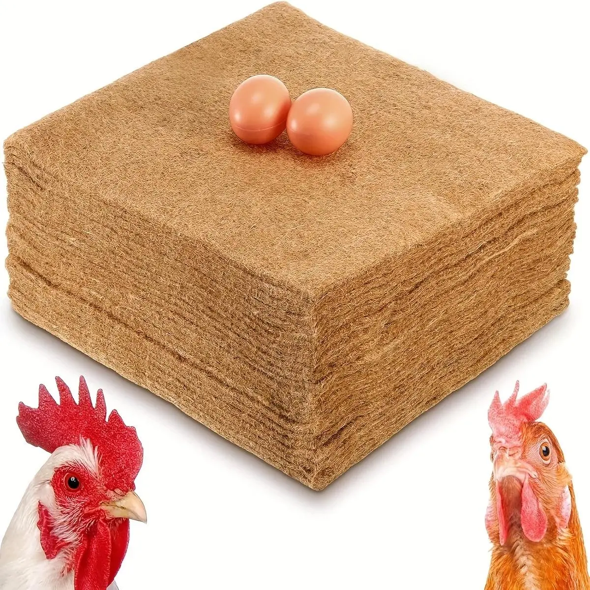 Reusable Chicken Egg Mat, Natural Coconut Fiber Chicken Egg Nest Mat, Pet Supplies for Indoor & Outdoor Chicken Coop, Pet Garden Lawn, Chicken Cage