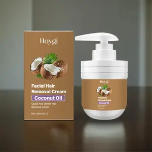 Coconut Oil Facial Gentle Hair Removal Cream, Quick And Gentle Hair Removal, Face Hair Removal for Men & Women, Lip Hair and Beard Care, Non-Irritating Formula