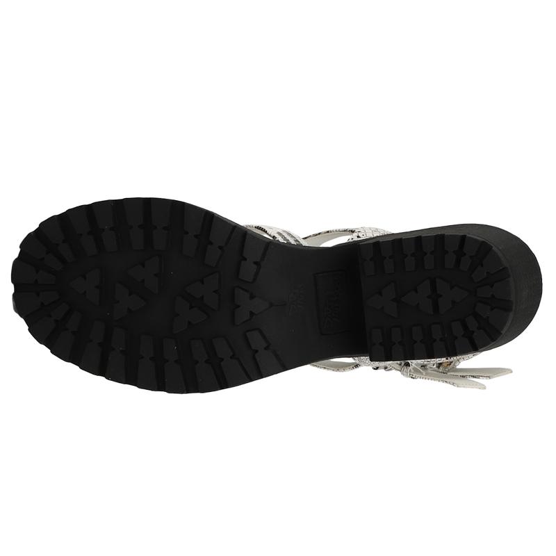 Dirty Laundry Womens Fun Stuff Croc Gladiator Casual Sandals Casual High Heel 3" & Up - Grey