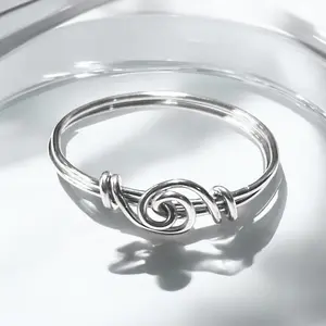 L. Jenkins Designs Sterling Silver Thumb Ring Handcrafted with Love Knot Unisex Accessory Available in Sizes 4 to 12 in Sterling Silver Jeweler's Wire