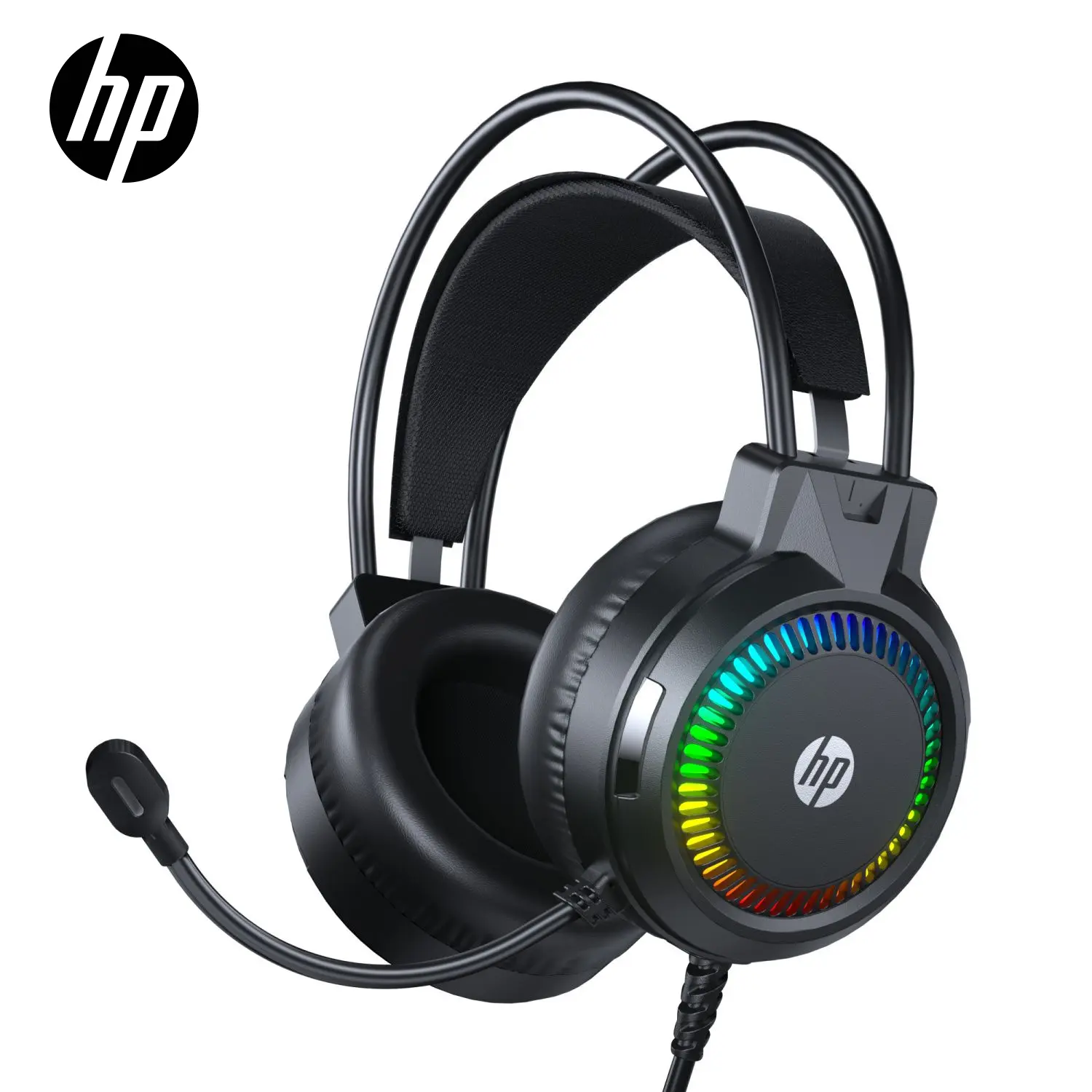 HP H220 Wired Gaming Headphones Pc Gaming Headset – Pc Headset With Mic, RGB Light Effects, Volume Control Wheel, 50mm High-Fidelity Drivers, Omni-Directional Mic, Perfect Gift Wired Gaming Headsets