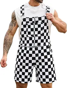 Yuanbang Stretch Checkered Bib Overalls for Men and Women Christmas Thanksgiving Jumpsuit Shorts Work Coveralls, Menswear, Womenswear, Spring Summer Fashion Style