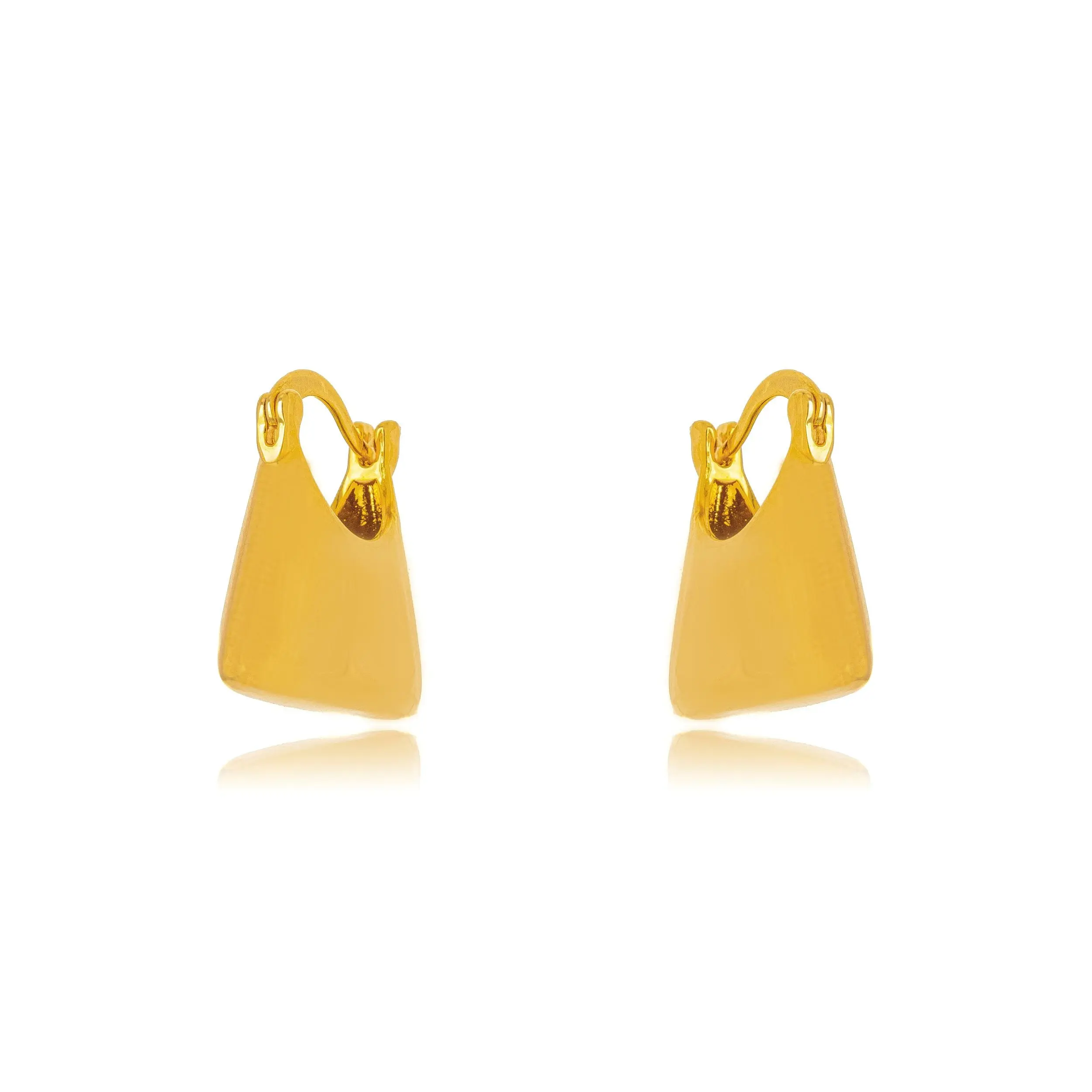 Padlock Hoop Earrings - 18k Gold Plated