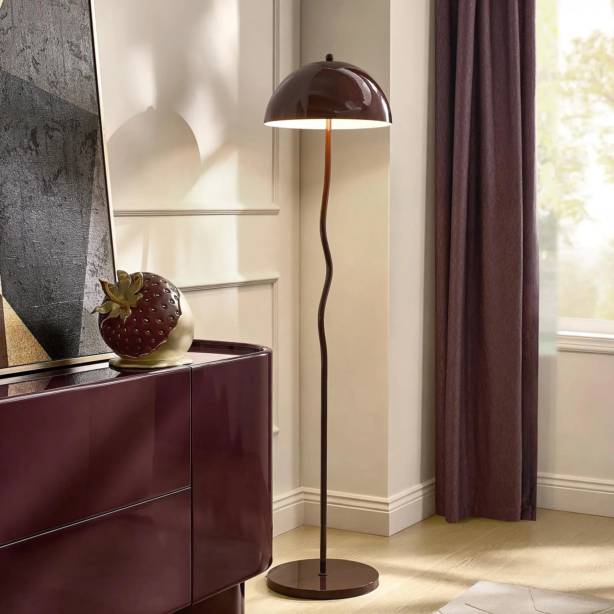 Z Gallerie Halsey Wavey Metal Floor Lamp 59" - Fig