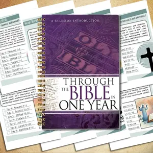 Annual Bible Reading Guide Journal, Purple Bible Elements 52-Week Annual Bible Reading Plan with Reading Guidelines, Spiral Binding Coil Book, Individual Meditation/Group/Christmas & New Year Gifts, Word of God Study Manual