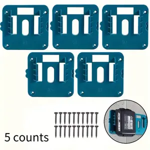 18V Battery Holder Organizer, Wall Mounted Storage Rack, Durable Plastic Tool Storage for Garage, Power Tool Organizer, Compatible with Makita BL1860 BL1850 BL1840 BL1830