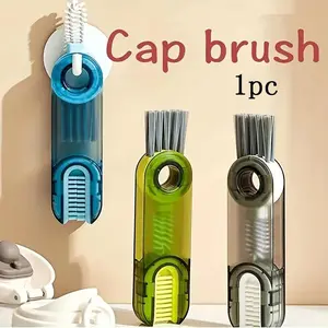 1pc Three-In-One U-Shaped Cup Brush Random Color, Convenient Cleaning Tool for Water Cups, Insulated Bottles, Baby Bottles, Tea Cups, Gap Cleaning Brush