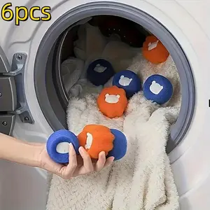 Laundry Hair Removal Remover Ball, 6 Counts Reusable Durable Hair Removal Ball, Laundry Tools & Accessories for Home Use, Home Supplies