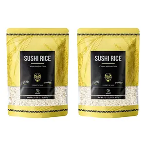 Soeos Premium Sushi Rice, 4 lb (2 Pack), Calrose Rice, Medium Grain, White Sticky Rice Carb