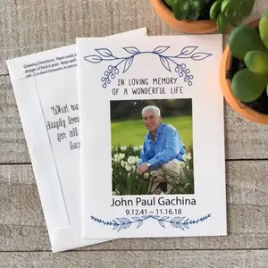 25 Customizable Forget Me Not Seed Packet Memorial for Funeral, Celebration of Life, Memorial Service, Mourning death of a loved one