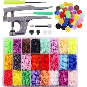 384Pcs Snaps Plastic Buttons with Snaps Pliers Set for Clothes Sewing, Bibs, Rain Coat Crafting