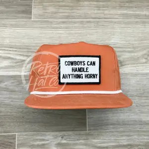 Cowboys Can Handle Anything Horny B&W Unisex High Profile Snapback Hat with Custom Patch