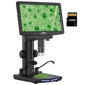 Father's Day Gift VEVOR 7" HDMI LCD Digital Microscope for Adults, Soldering Electron Microscope 1200X with IPS Screen, 8 LED Lights, 2 Flexible Side Lights, PC View, USB Coin Microscope for Windows/MacOS/TV, 32GB