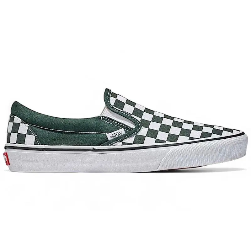 Vans Classic Slip-On Checkerboard Scarab Green White (men) by StockX