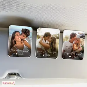 Custom Photo Car Visor Clip, Valentines Day Gift for Him Anniversary, Drive Safe Photo Frame Sun Visor Clip, Gift For Boyfriend