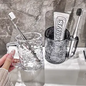 Glacier Pattern Mouthwash Cup for Home Use, Women's Toothbrushing and Washing Cup, Large Capacity Transparent Toothbrush Holder Cup