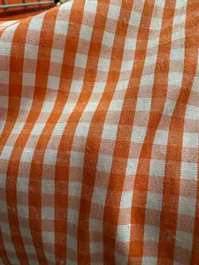 Orange Gingham Fabric 60"x 36"