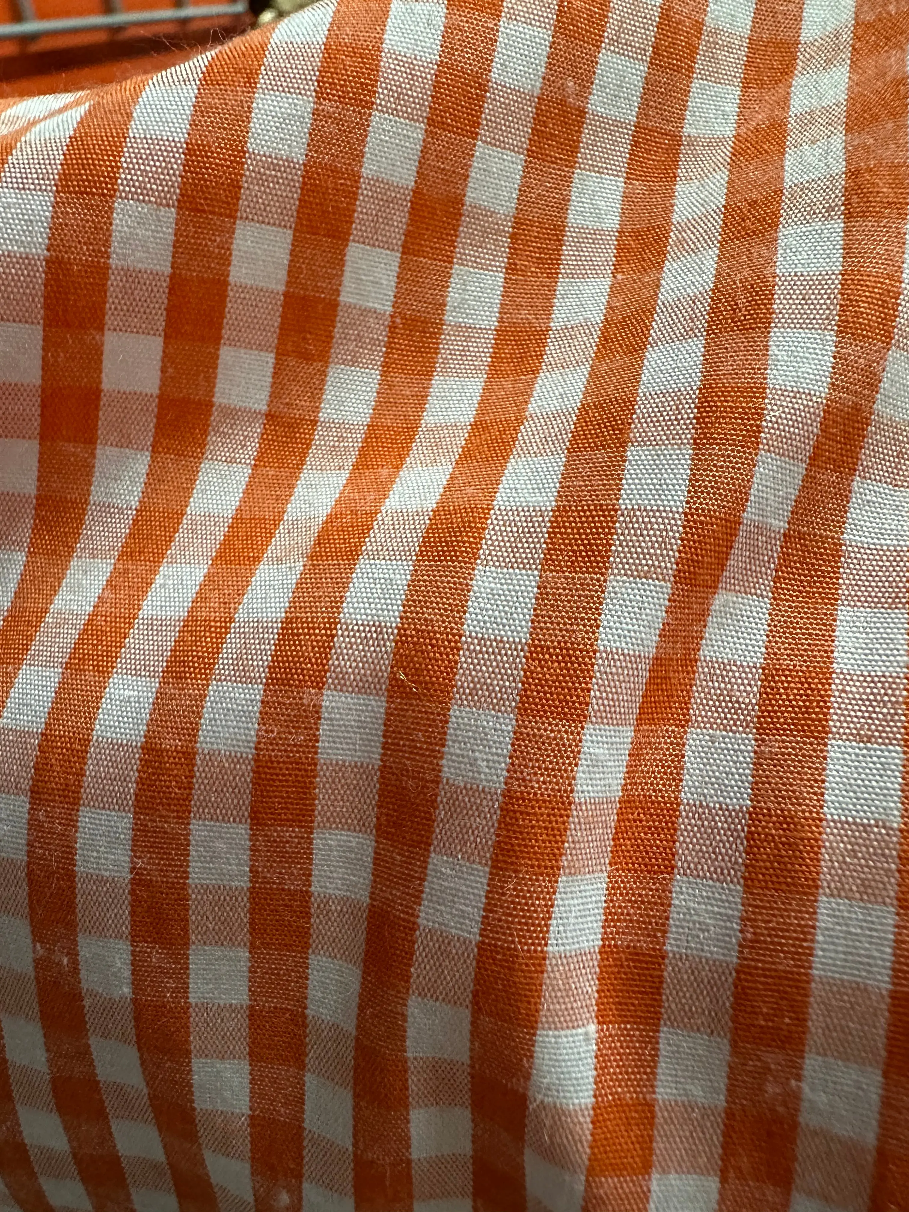 Orange Gingham Fabric 60"x 36"