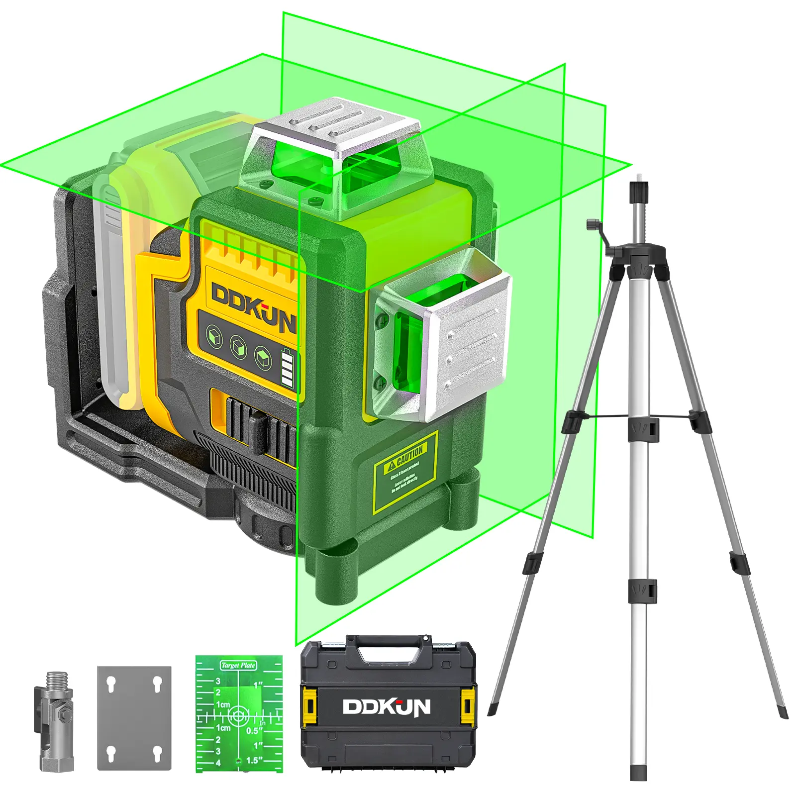 Laser Level with Tripod for Dewalt Battery, 3x360° Laser level Self-Leveling, 3D Lazer Leveler Tool for Construction, Picture Hanging with Strong Magnetic Bracket & Hard Carry Case (TOOL ONLY)