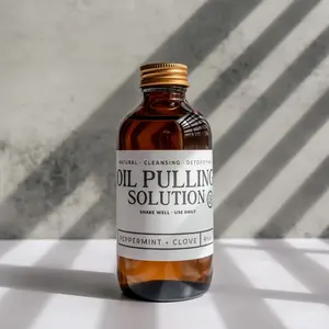Oil Pulling Solution – Natural Oral Detox for Fresh Breath & Healthy Gums - 100% Coconut Blend with Neem Oil
