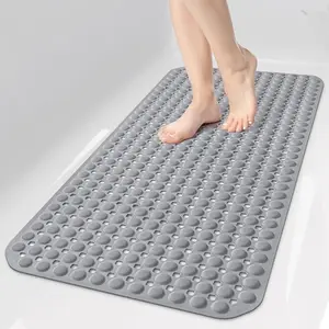PVC Magnetic Bath Mat 37x68cm, Durable Non-Slip, Square Drain Holes, Ideal for Shower, Bathroom, Bathtub, Hotel, Home Decor