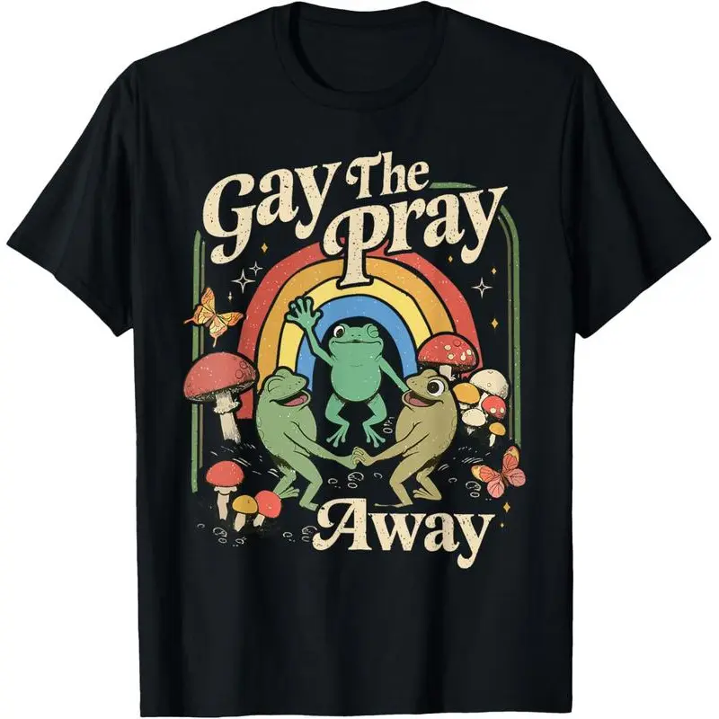 Cotton Gay The Pray Away Rainbow Funny Meme Frogs LGBT Pride LGBTQ T-Shirt