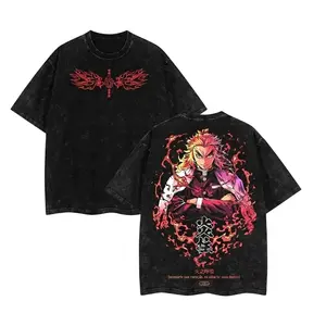 [COLLECTION] Hashira Demon Slayer T-Shirt - Kyojuro Rengoku, Giyu Tomioka, Tengen Uzui, Iguro Obanai, Gyomei Himejima, Mitsuri Kanroji -  Anime Double Printed Vintage Washed Tee Unisex Oversize Anime Manga Washed Heavyweight Cotton T-shirt