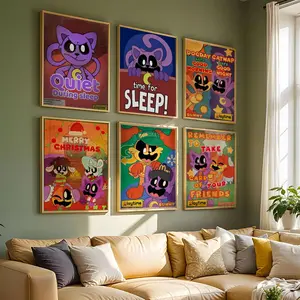 C-Critters C-CATNAP DOGDAY Anime Painting Calligraphy Eco-Friendly Waterproof Cotton Canvas,Scratch-resistant Oil Painting Canvas, Perfect for Living Rooms,Bedrooms,Kitchens, and Cafes – Ideal for Holiday and Party Gifts