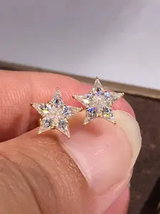 Women's Elegant Copper Chain Earrings, Zircon Stud Earrings, Artificial Zircon Jewelry Gift for Women, All-Season Party Accessories