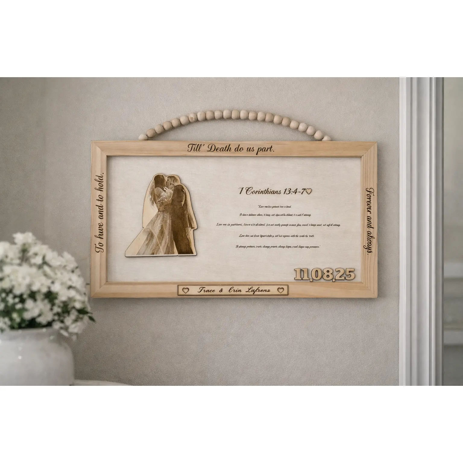 Custom Engraved Wedding Keepsake Frame